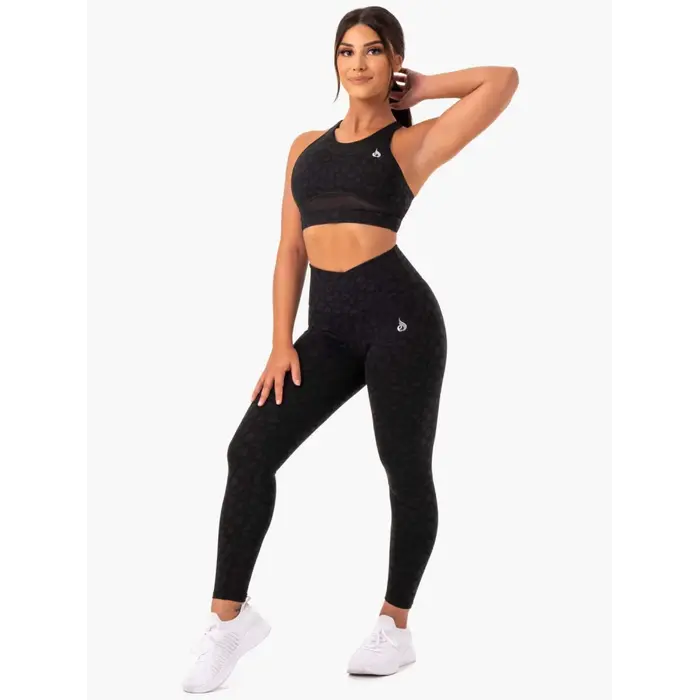 Топ Ryderwear Amazon Mesh Sports Bra - Black Leopard
