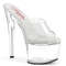 Шльопанці Pleaser Passion-701 на каблуці 7 дюймів, 2 3/4 дюйма PF Comfort Width Slippers, прозорі