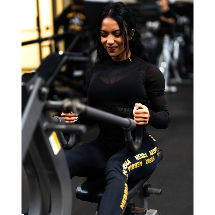 Лонгслів Nebbia Women's Mesh Long Sleeve Top INTENSE Sheer Gold 847