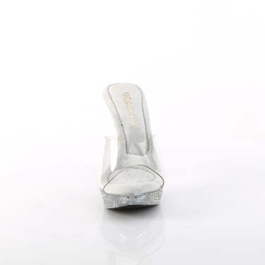 Шлёпанцы Elegant-401, каблук 4 1/2 дюйма, шлёпанцы PF 1 дюйм с RS, прозрачные