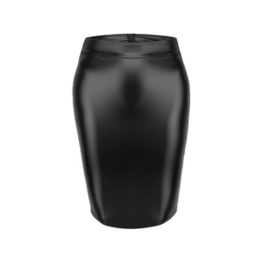 Спідниця зі штучної шкіри Noir Handmade F273 з блискавкою, чорна, 4XL