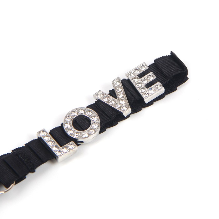 Трусики кружевные Star Night со стразами LOVE, черные, XL