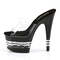 Шльопанці Pleaser Adore-701LN *7 дюймів на підборах, 2 3/4 дюйма з прозорим низом, прозорі/чорні