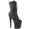 Чоботи Pleaser Enchant-1040PK *8-дюймовий каблук, 3 3/4-дюймові ботильйони з кишенею, бічна блискавка, чорні, з веганської шкіри/чорні