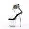 Босоніжки Pleaser Flamingo-824RS *8-дюймовий каблук, 4-дюймові босоніжки з PF стразами, блискавка ззаду, чорні/прозорі