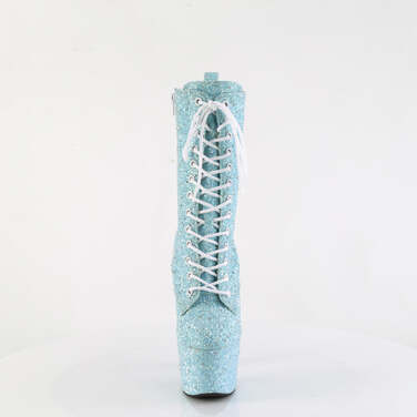 Ботинки Adore-1040GR *7 дюймов, каблук, 2 3/4 дюйма, шнуровка спереди, боковая молния, синие