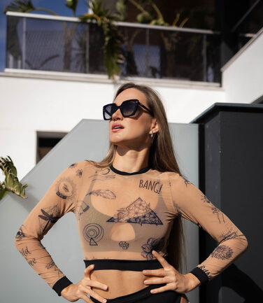 купальник топ Baisse & плавочки Baisse и Рашгард ТАТУ