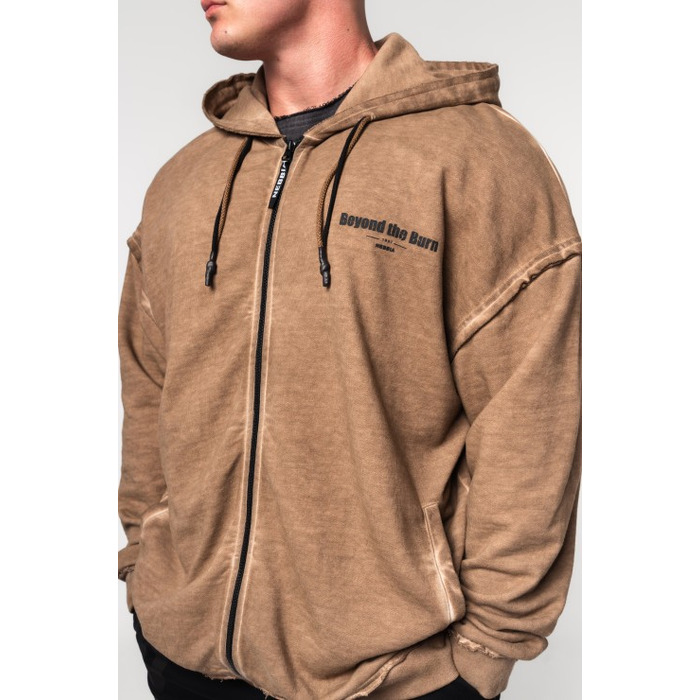 Кофта Nebbia Washed-off Zip Up Hoodie GYM BRO Light Brown 362