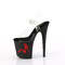 Босоніжки Pleaser Flamingo-808TGRS *8-дюймовий каблук, 4-дюймовий ремінець на щиколотці PF з RS Trucker Girl, прозорі/червоні