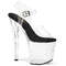 Босоніжки Pleaser Enchant-708 на підборах 8 дюймів, босоніжки з ремінцем на щиколотці 3 3/4 дюйма, прозорі чорні/прозорі