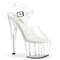 Босоніжки Pleaser Adore-708VL на підборах 7 дюймів, устілки зі штучної шкіри 2 3/4 дюйма PF з ремінцем на щиколотці, прозорі
