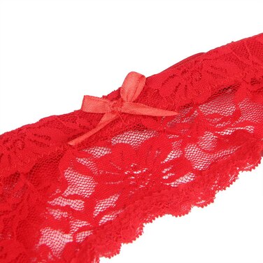 Красный кружевной пояс для чулок Star Night с трусиками в комплекте