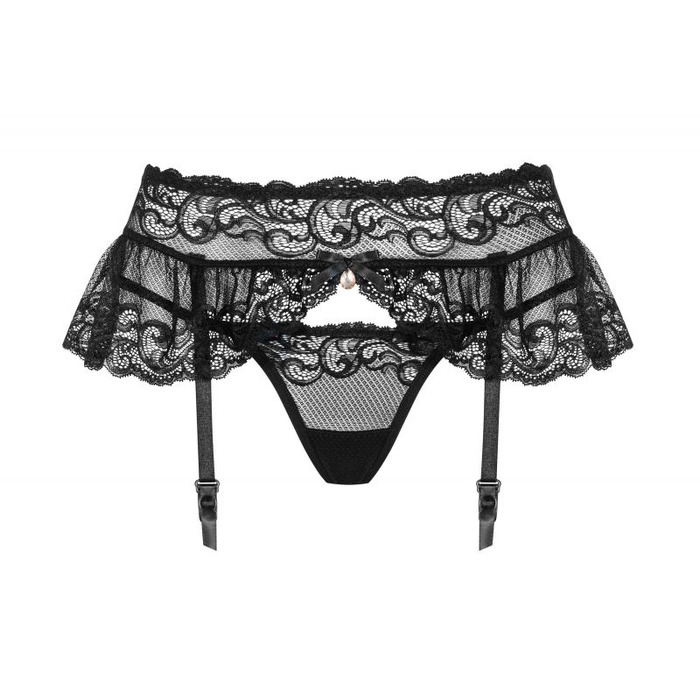 Пояс для чулок черный Obsessive 830-GAR-1 garter belt S/M