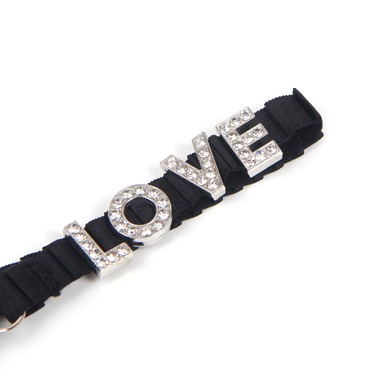 Трусики кружевные Star Night со стразами LOVE, черные, XL