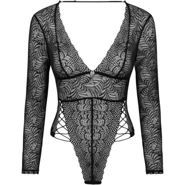 Сексуальне ажурне боді з рукавами Obsessive Merlys XS/S