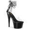 Босоножки Pleaser Adore-724RS. Каблук 7 дюймов, манжета на щиколотке 2 3/4 дюйма, PF-застёжка, молния сзади, прозрачный/чёрный.