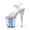 Босоніжки Pleaser Flamingo-808MC на підборах 8 дюймів, босоніжки з ремінцем на щиколотці 4 дюйми, прозорі/рожеві