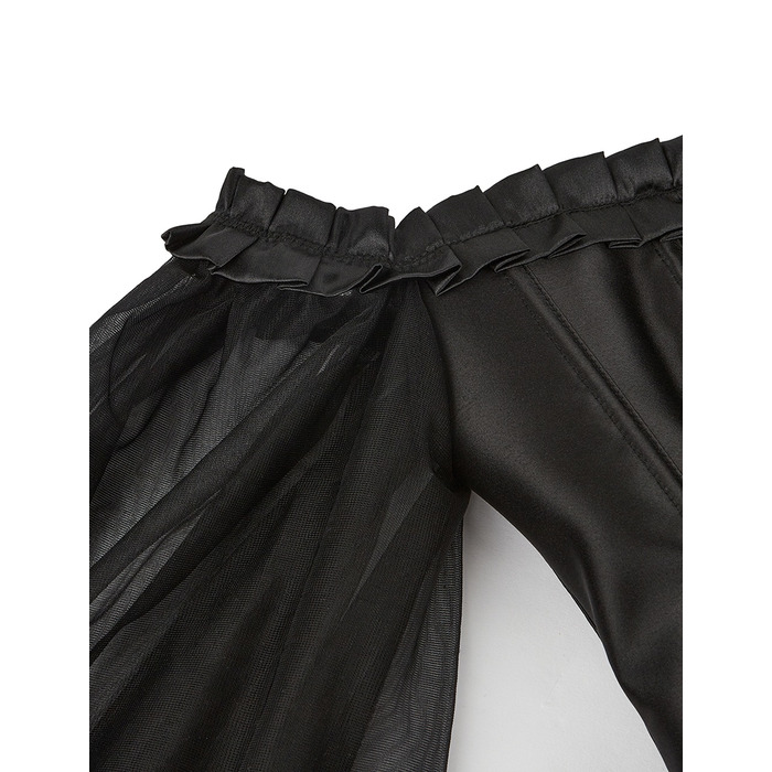 Корсет с рукавами Star Night 12 Plastic Bones на завязках лентах, черный, XS