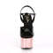 Босоніжки Pleaser Adore-709 на підборах 7 дюймів, босоніжки з ремінцем на щиколотці 2 3/4 дюйма, чорні/рожево-золоті
