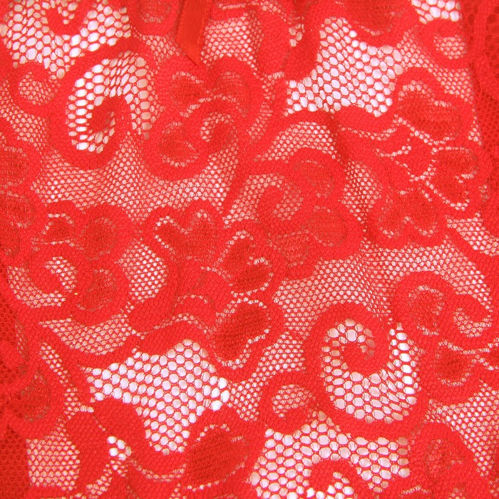 Кружевной пояс для чулок StarNight красный, XS-S