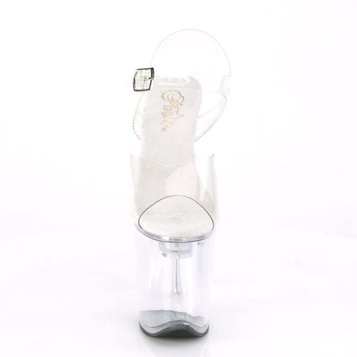 Босоніжки Flashdance-808 на підборах 8 дюймів, босоніжки з ремінцем на щиколотці 4 дюйми з підсвічуванням LED PF, прозорі