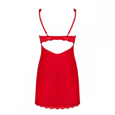 Комплект с кружевными вставками, стринги в комплекте Obsessive Amor Cherris красный, S/M