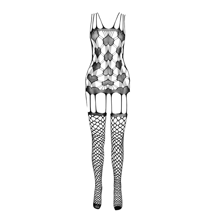 Комбинезон имитация корсета с чулками Passion BS067 black