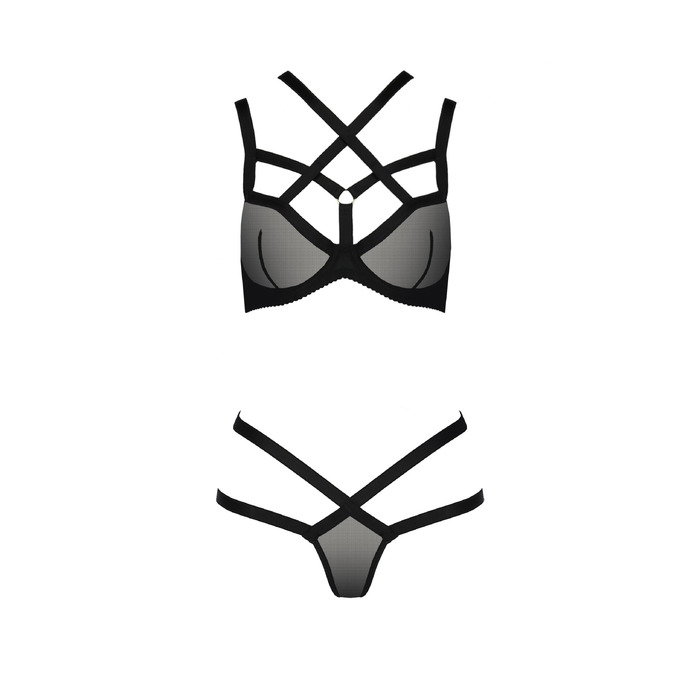 Комплект: трусики и лиф S/M черный HAGAR SET - Passion
