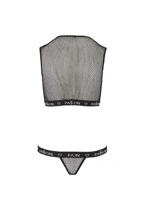 Комплект белья в сеточку со стреп-лентами S/M чорний DEBRA SET Passion