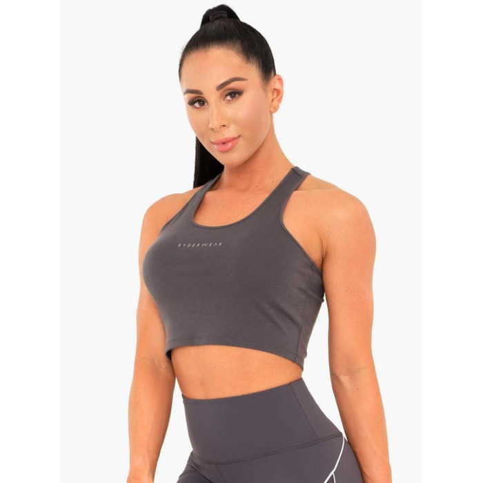 Майка для спорта Ryderwear Cropped Racer Back Charcoal