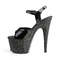 Босоніжки Pleaser Adore-709MG *7 дюймів на підборах, 2 3/4 дюйма з ремінцем на щиколотці PF з міні-блискітками, чорні