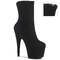 Чоботи Pleaser Adore-1042 на підборах 7 дюймів, ботильйони до щиколотки 2 3/4 дюйма, внутрішня блискавка, чорні замшеві