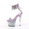 Босоніжки Pleaser Sky-327RSI *7 дюймів на підборах, 2 3/4 дюйма з манжетою на щиколотці PF з RS, блискавка ззаду, сріблясті/фіолетові