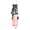 Босоножки Pleaser Adore-700-14, каблук 7 дюймов, 2 3/4 дюйма, шнуровка спереди, чёрная искусственная кожа/розовое золото
