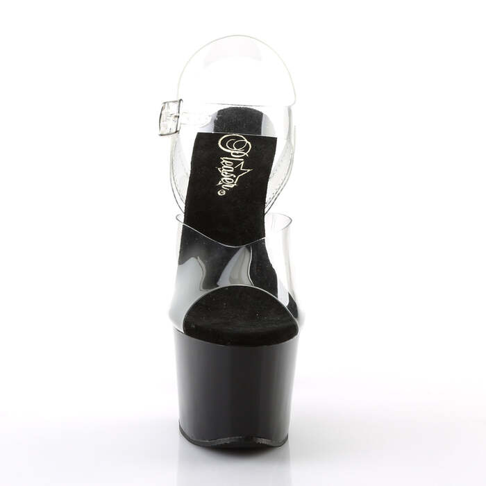Босоножки Sky-308, каблук 7 дюймов, ремешок на щиколотке шириной 2 3/4 дюйма, прозрачный/черный