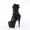 Чоботи Pleaser Adore-1046 на підборах 7 дюймів, черевики на шнурівці спереду 2 3/4 дюйма з п'ятидюймовою застібкою-блискавкою збоку, чорні, веганська шкіра/чорний колір