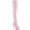 Boots Pleaser Delight-3000HWR *Каблук 6 дюймов, эластичные сапоги до бедра 1 3/4 дюйма, боковая молния 12 дюймов, нежно-розовый