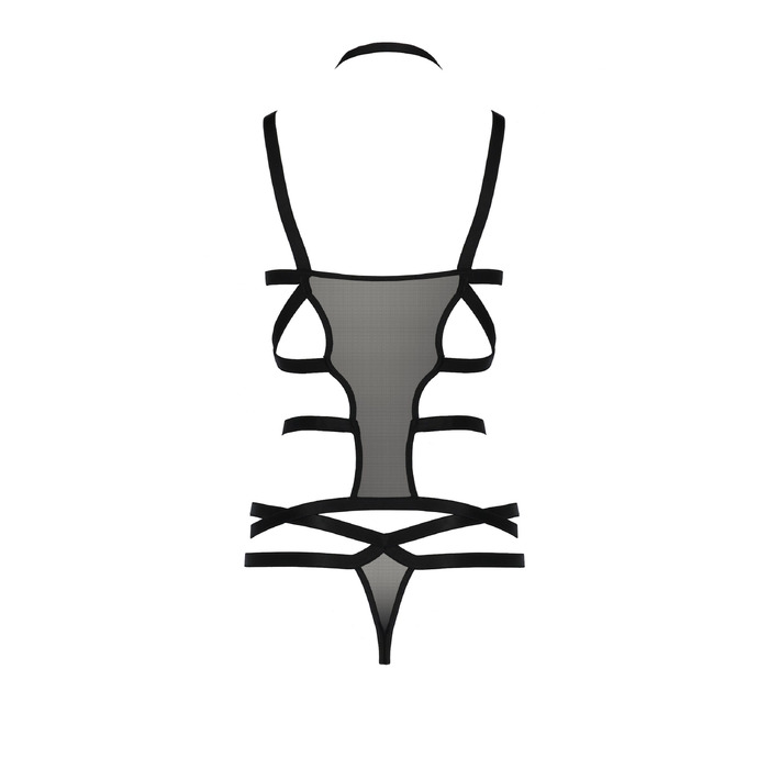 Корсет со стреп-лентами HAGAR CORSET black S/M - Passion