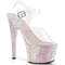 Босоножки Pleaser Adore-708LG, каблук 7 дюймов, ремешок на щиколотке шириной 2 3/4 дюйма, прозрачный/белый