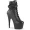 Ботинки Pleaser Adore-1020POUCH *Каблук 7 дюймов, 2 3/4 дюйма, шнуровка спереди, боковая молния, чёрная искусственная кожа/чёрный
