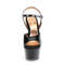 Босоніжки Pleaser Aspire-609TT *6 дюймів на підборах, 2 1/4 дюйма PF двоколірні босоніжки з ремінцем на щиколотці, чорні/рожево-золоті