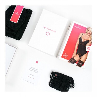 Сукня довга з мереживними елементами по спинці, Obsessive Agatya, чорна, L/XL