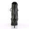 Ботильйони Pleaser на шнурівці Boots Vanity-1020, 4 дюйми, з блискавкою збоку, чорні, з веганської шкіри