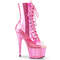 Ботильоны Pleaser Adore-1021C-T с каблуком 7 дюймов, открытым носком, шнуровкой спереди, 2 3/4 дюйма, нежно-розовый