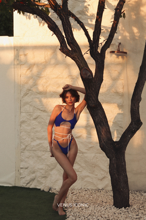 Комплект для танців Venus Iconic PEARL SETS синій, з зав'язками