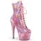 Чоботи Pleaser Adore-1020HG *7-дюймовий каблук, 2 3/4-дюймові черевики на шнурівці зпереду, блискавка збоку, ніжно-рожеві