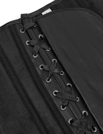 Корсет с застежкой молнией Star Night Sexy Leather и шнуровкой, черный, XS (без коробки)