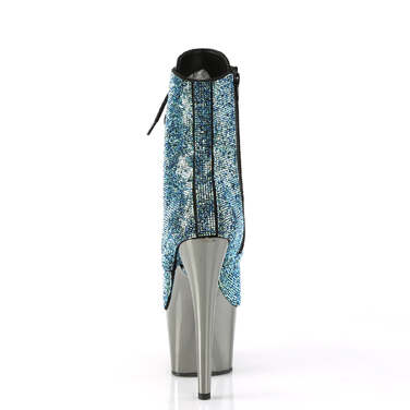 Ботильоны Adore-1020CHRS *Каблук 7 дюймов, высота 2 3/4 дюйма, декорированная подошва PF RS, молния сбоку, бирюзовый/серый