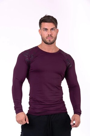 Чоловічий лонгслів Nebbia Hero Compression Shirt 146 Burgundy Bordo