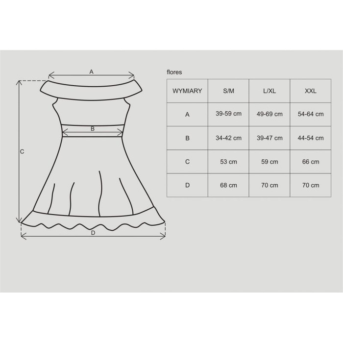 Сорочка Flores chemise Obsessive SM чорна